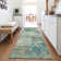 Machine Washable Indoor/Outdoor Xhevrie Teal Rug