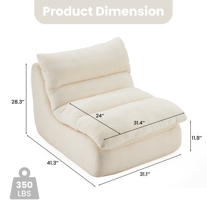 Chaise d'appoint rembourrée Modern, Blanc