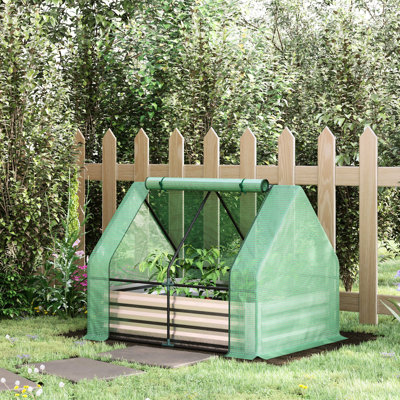 Lit de jardin avec serre surélevée 50 po x 37,5 po x 35,32 po - favorise la croissance de diverses plantes, plante de soutien 50 po x 37,5 po x 35,32 po
