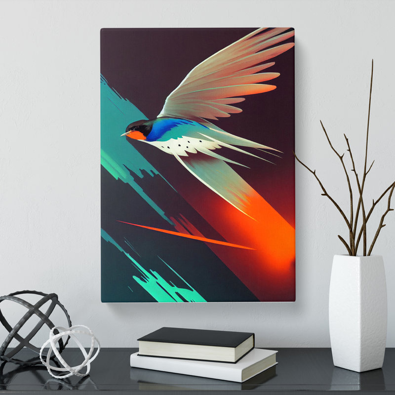Swallow Cyberpunk - Wrapped Canvas, 60cm H x 40cm W x 3cm D