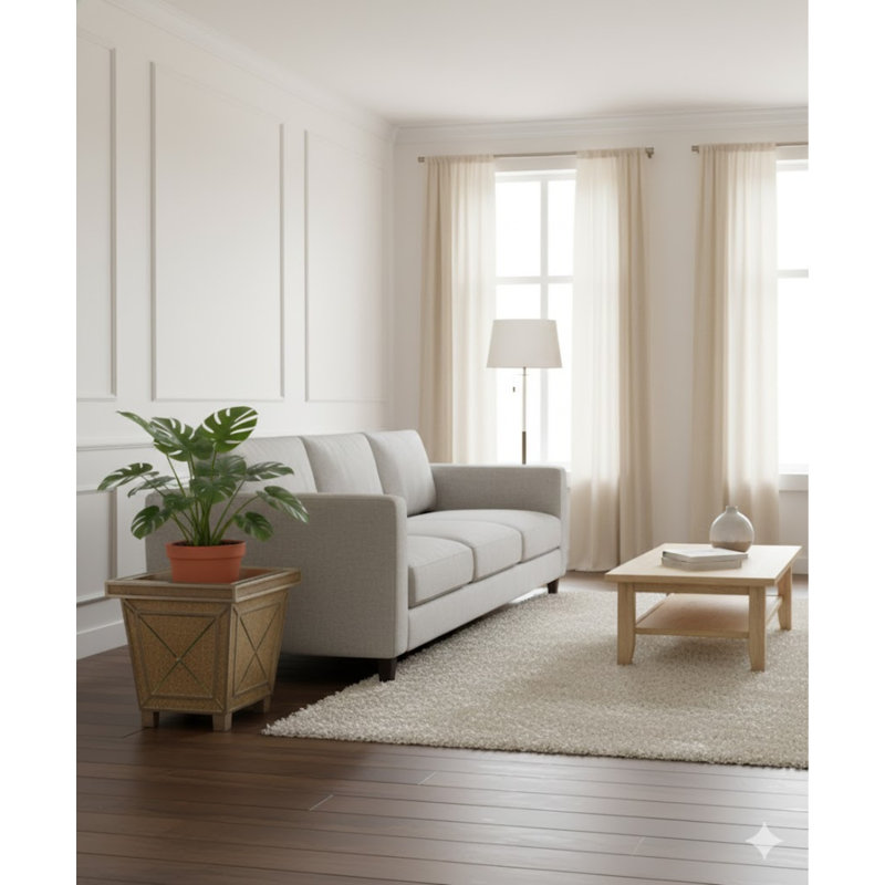 Support pour plante miroir avec bordure en bois argenté