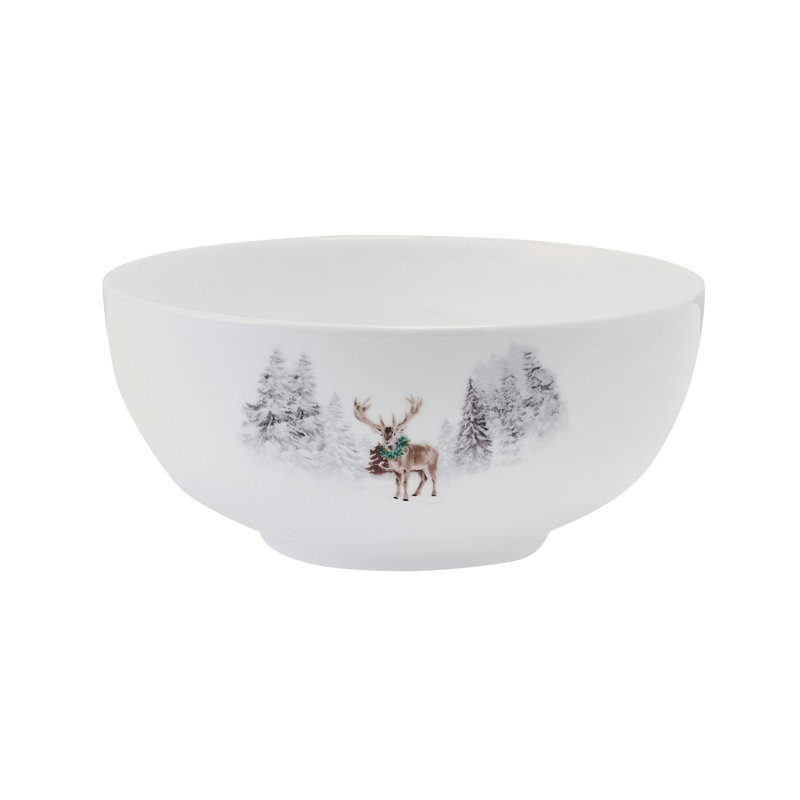 Woodsy Winter 12-Pc Bone China Dinnerware Set, Service For 4