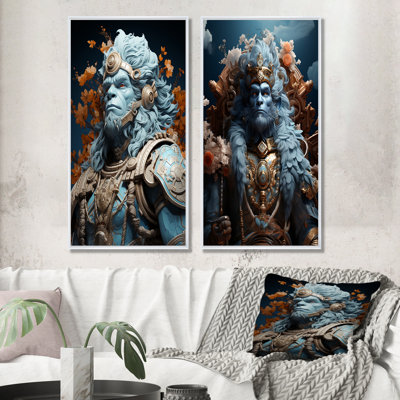 «Hindu Heroic Indian God - Hindouisme», ensemble de 2 reproductions d'art mural