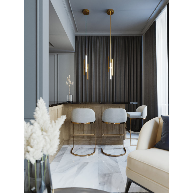 Adala 3 - Light LED Unique/Statement Pendant, Satin Brass