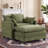 39.4" Modern Accent Chair with Ottoman, Living Room Club Chair Chenille Upholstered Armchair , Reading Chair for Bedroom, Beige Chenille-605528273