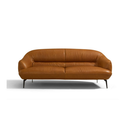 Causeuse en cuir Leonia Cognac