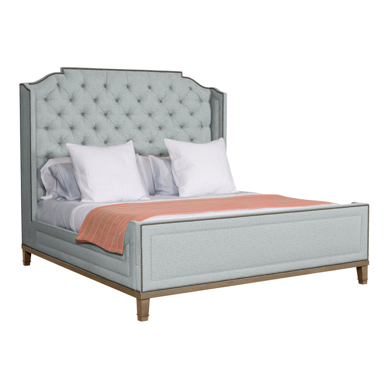Michael Weiss Upholstered Wingback Bed, Nomad Sand, Havana, Queen