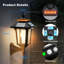 Edveh Satin Black Solar Powered Outdoor Wall Lantern
