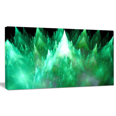 « green fractal crystals design », impression sur toile tendue