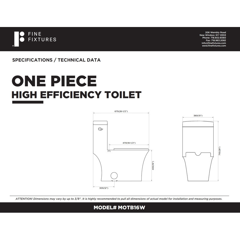 1.5 GPF Elongated One-Piece Toilet (Seat Included)
