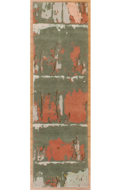Tapis de couloir vert unique 2 pi x 6 pi 10 po Grenelle