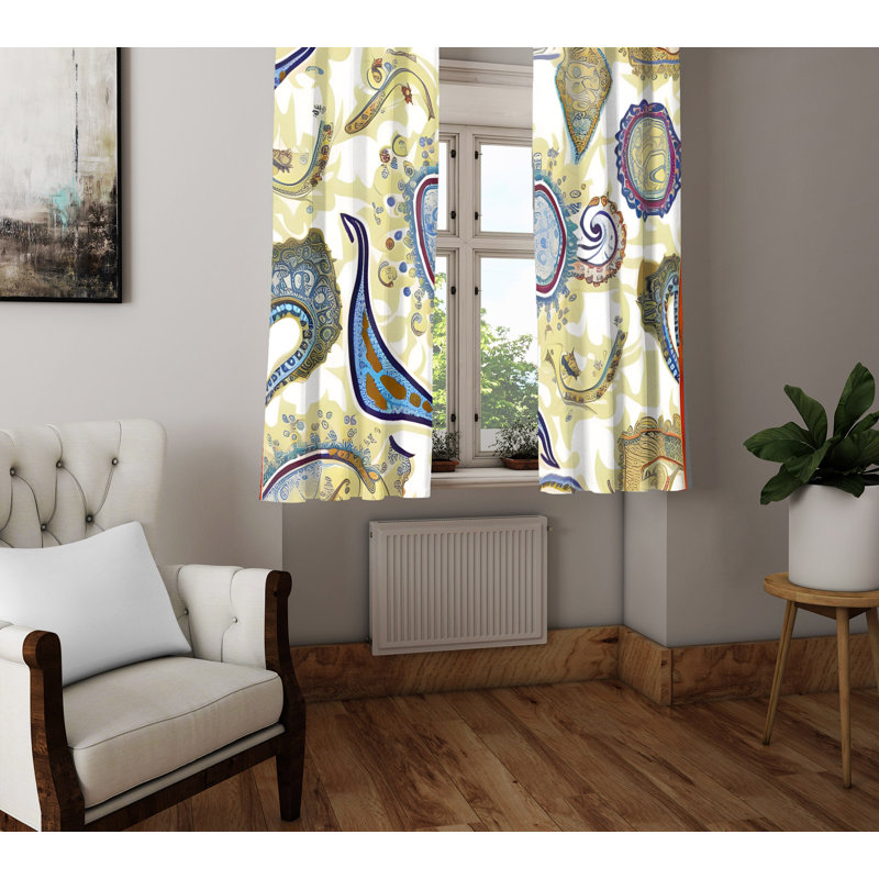 Paire de rideaux semi-transparents en polyester Diontaye, L 40 po x L 82 po