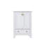 Meuble-lavabo blanc en bois massif l 24 po x H 34,1 po avec lavabo en céramique Cupc, charnières à fermeture en douceur et poignées en aluminium anodisé doré-317000953
