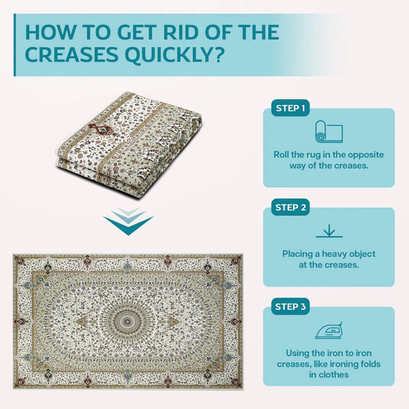 Arysa Rectangle Vintage Look Shaggy Indoor / Outdoor Washable Area Rug, Rectangle 60 x 110  cm