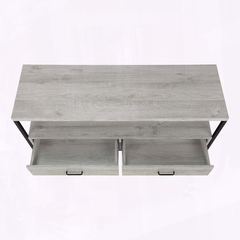 Meuble télé pour téléviseur de 48 po ou moins Braxtan, 19.92" H x 52.17" W x 18.17" D, gris