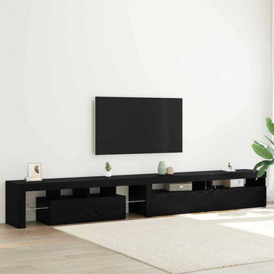 TV Cabinets 3 Pcs Black Oak Engineered Wood
