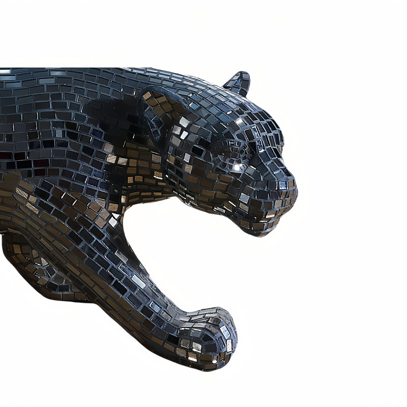 Table basse Panther Statue, 47,25 po x 23,6 po x 17,3 po, Noir
