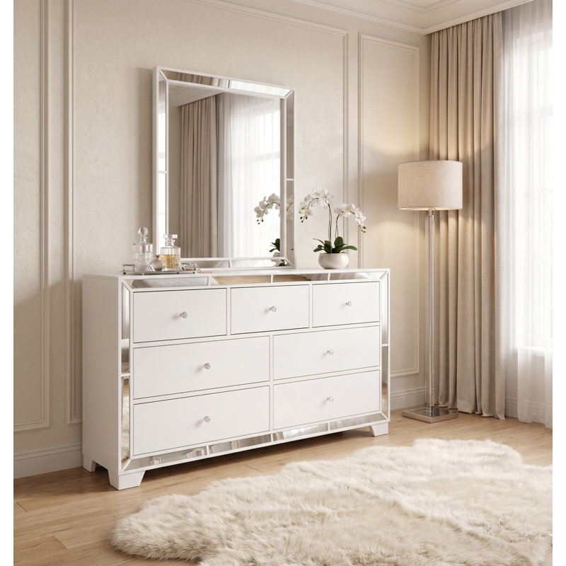 Commode double 7 tiroirs avec miroir Fazeley