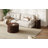 Mid-Century Coffee Table Set With Sliding Tambour Door, Round Fluted End Table With Storage, Golden Handle Tall & Low Side Table For Living Room, Set Of Two-503698859