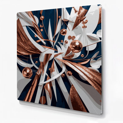 Abstract Shapes 30 Gray Metal Wall Art