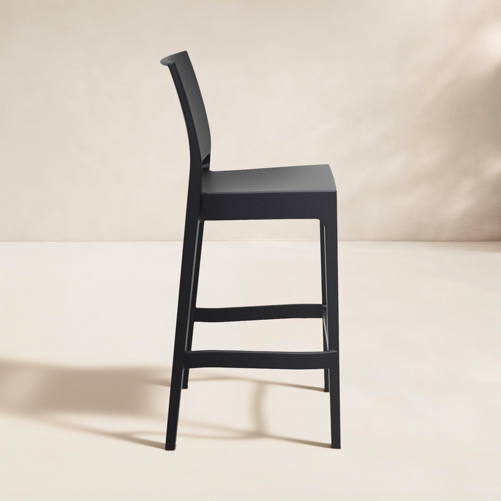 Adrienne Outdoor Bar Stool, Black, 29.5"