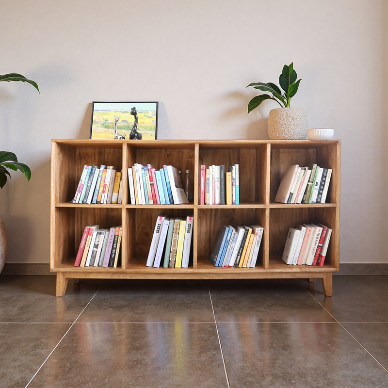 Bibliothèque de rangement en bois massif