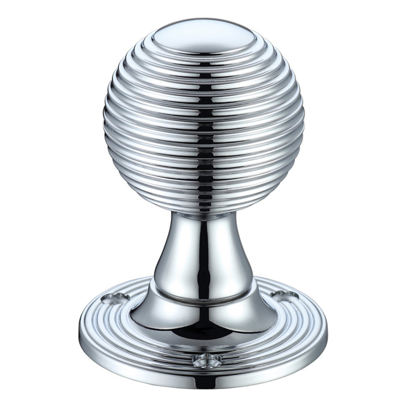 Passage Door Knob, Polished Chrome