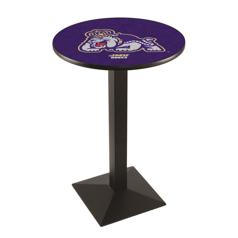 Round Metal Base Dining Table, Black Wrinkle, James Madison University