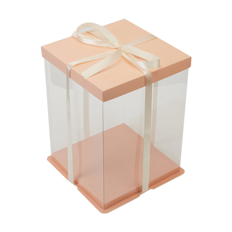 Square Gift Cake Box, 37cm H x 34cm W x 34cm D, Pink