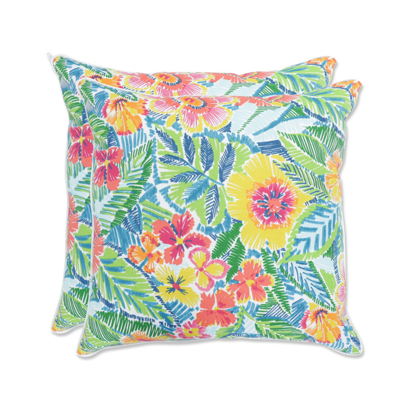 Floral Outdoor Throw Pillow