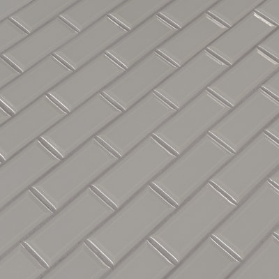 Lume Grey Subway 12 in. x 12 in. Porcelain Mosaic Wall Tile