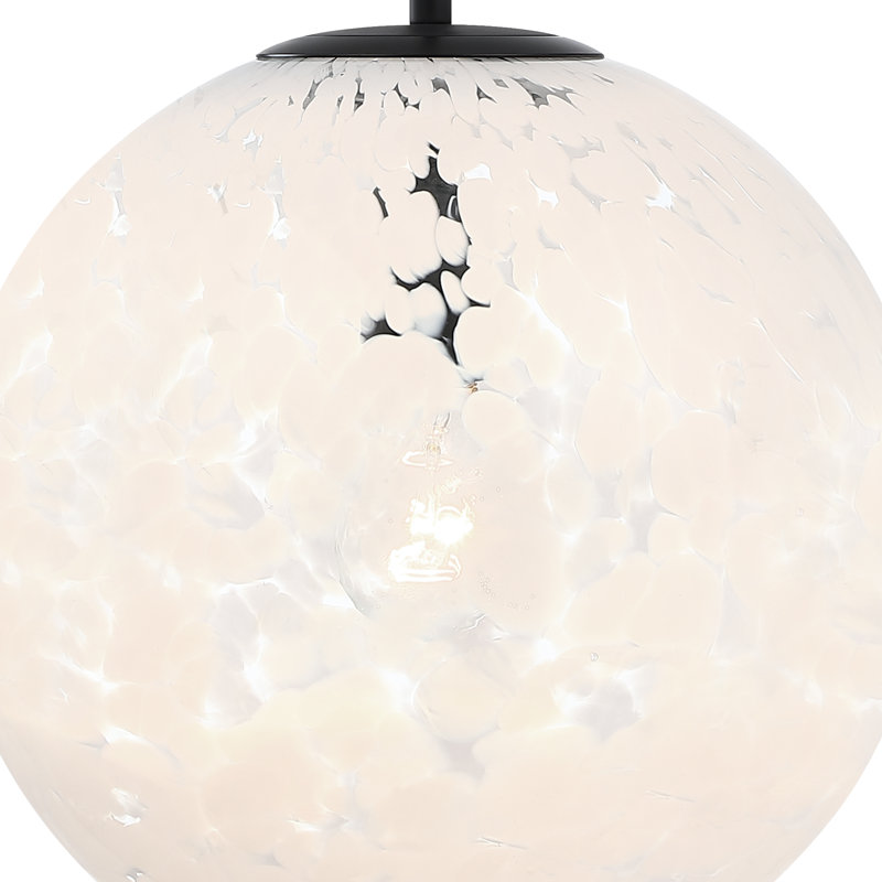 Jadynce 1 - Light Matte Black Sphere Pendant, 12.5" H x 12" W x 12" D