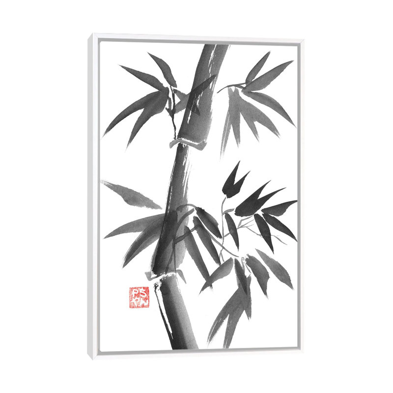 «Bamboo» par Péchane - impression d'art graphique, H 60 po x l 40po x P 1,5 po, Toile blanche encadrée, Pas de tapis