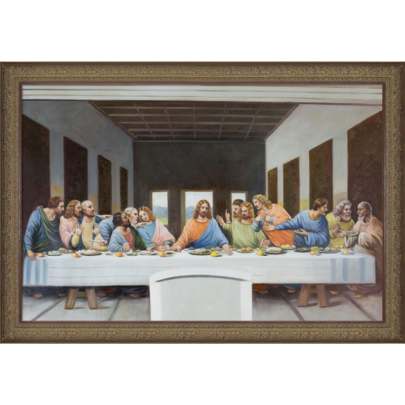 «The Last Supper» par Leonardo Da Vinci - reproduction d'art sur toile tendue, H 27,5 po x l 39,5 po x P 2 po