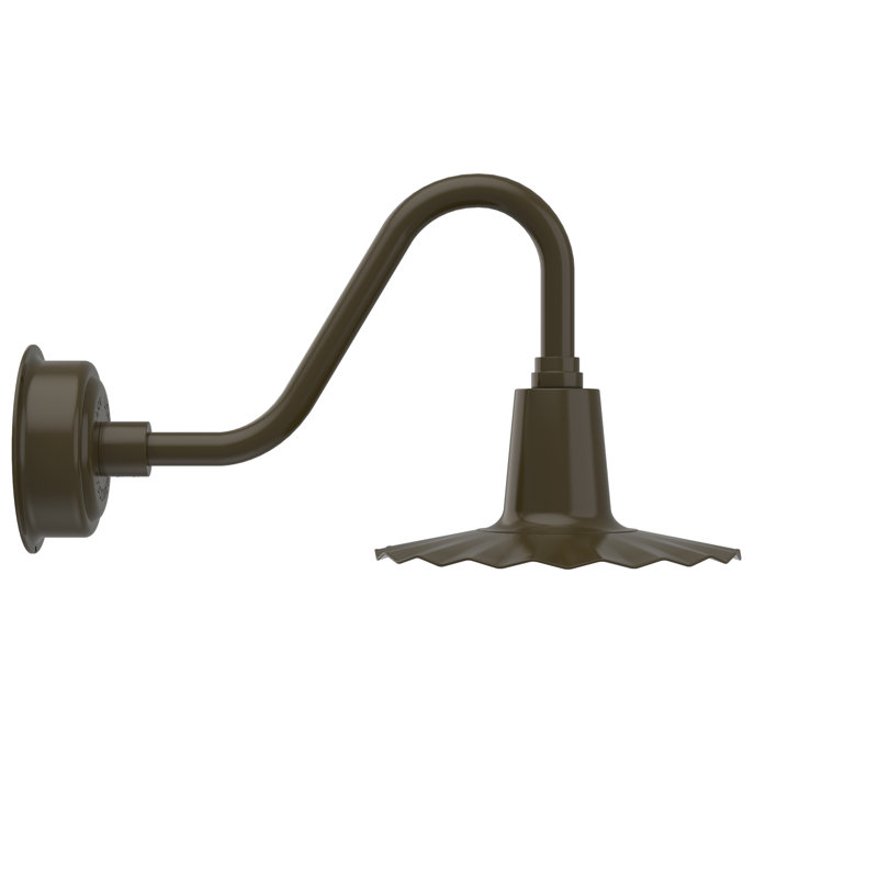 Luminaire de grange d’extérieur à del Iris, H 7,5 po x l 12 po x P 12 po, Bronze acajou