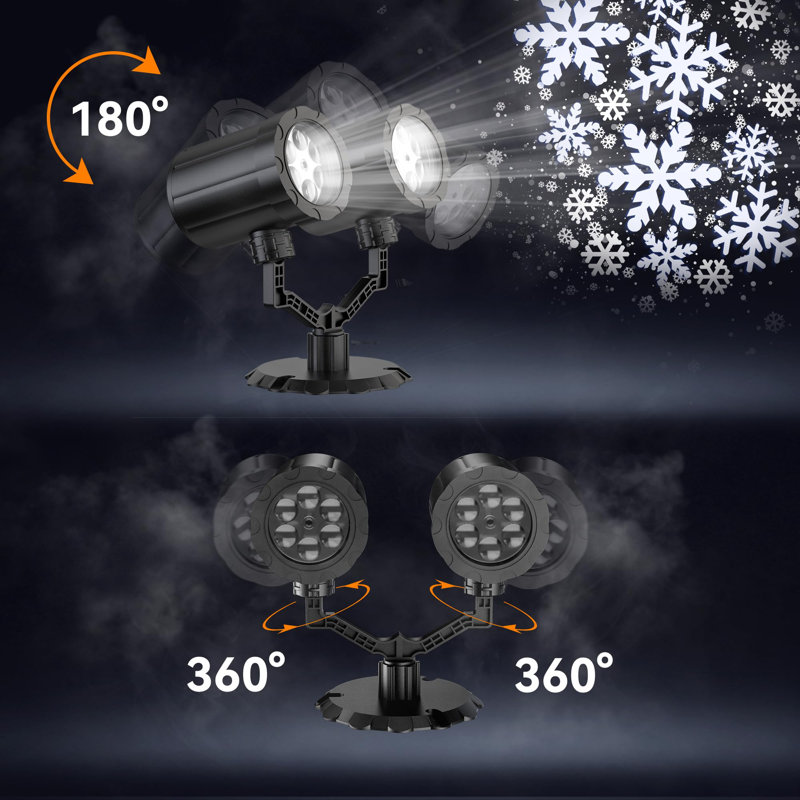 Double-Head Rotating Snowflakes Projector Lights