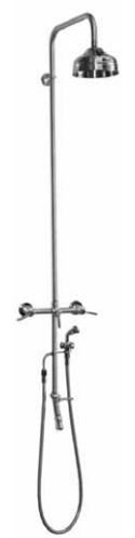 Temperature Controlled Metal Wall Mounted Outdoor Shower with Detachable Shower Head and Footwash Spout