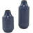 Metal Diamond Embossed Exterior Decorative Blue Vase Set