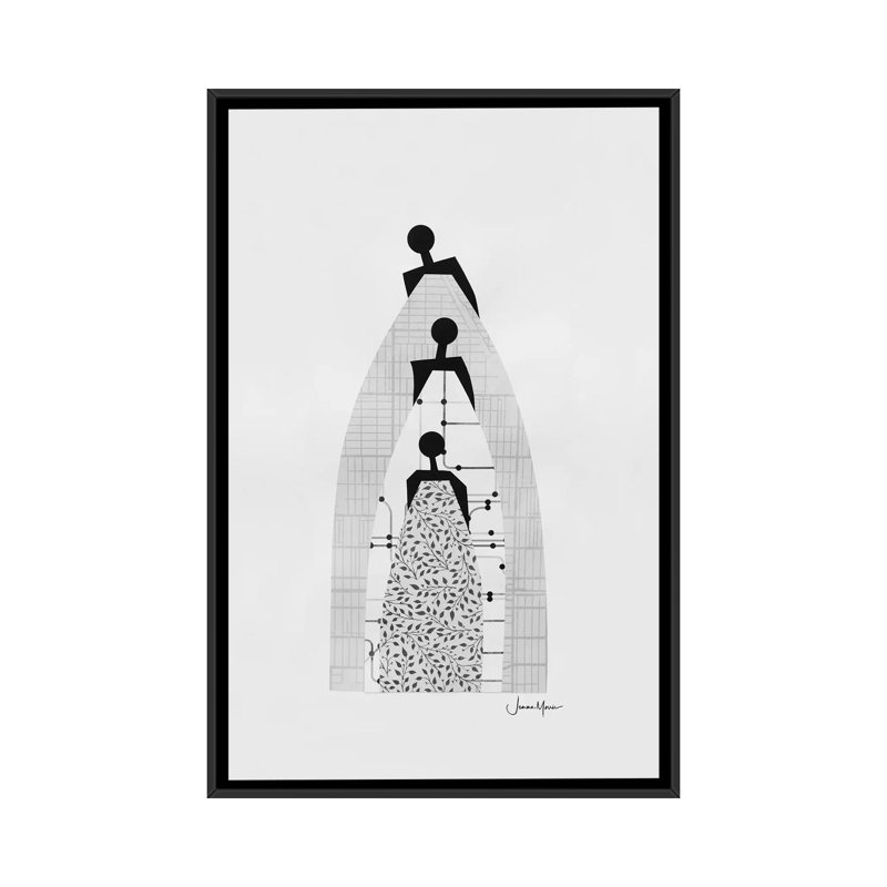 « Générations » par Lou Lou, reproduction d’art studio-impression, Toile avec cadre noir, Pas de tapis