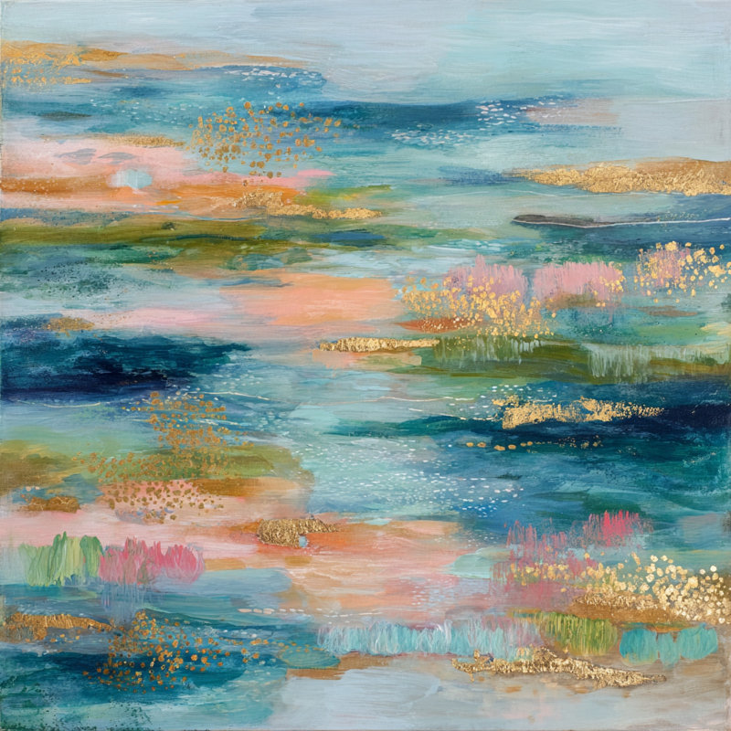 Blooming Abstract Meadow Wrapped Canvas Wall Art