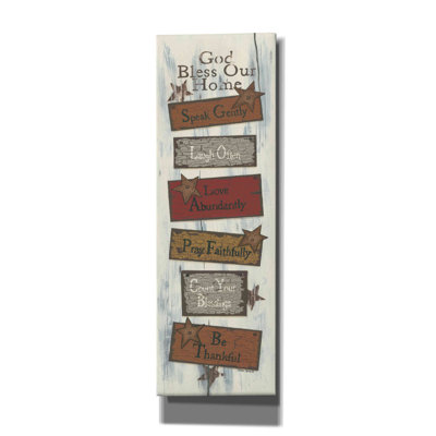 "Bless our home" par Linda Spivey, art textuel sur toile tendue