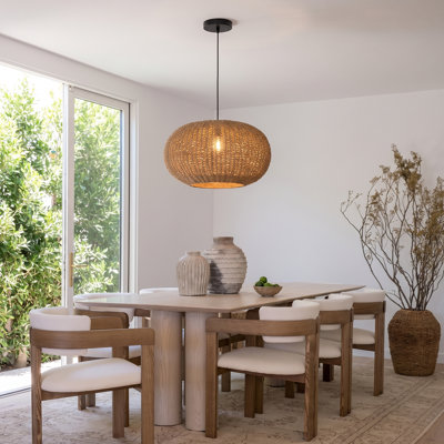 Globe Rattan Pendant Lighting for Dining Room Hallway Living Room