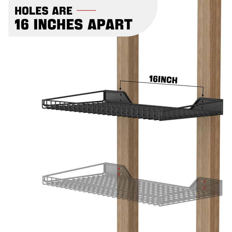 Tablette de rangement murale pour garage, ensemble de 2 tablettes en métal