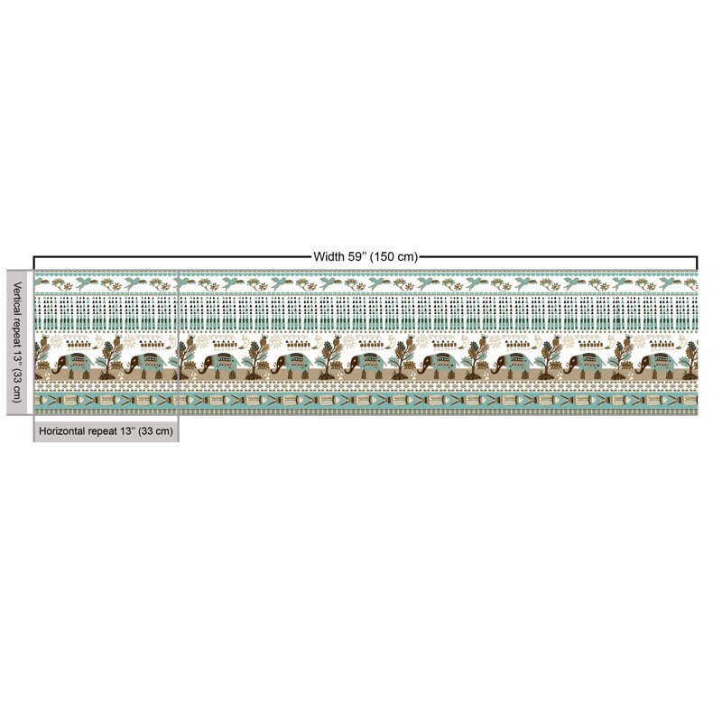 Chaske Elephants Fish and Birds Multi-Purpose Fabric