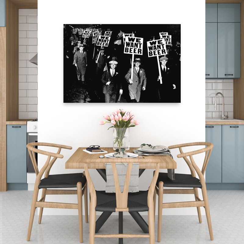«We Want Beer Protest», impression d'art urbain rétro rétro, H 32 po x l 48 po