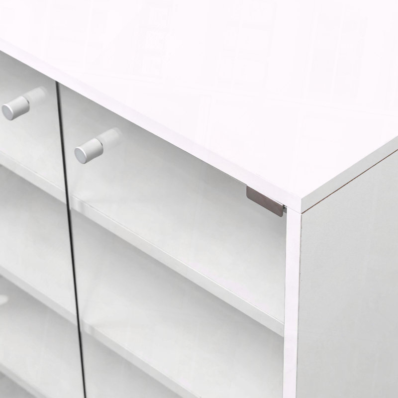 Shoe Box RGB LED Light Glass Door Stackable Sneaker Display, White