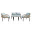 Ensemble de conversation avec coussins pour 4 personnes Anastassiya