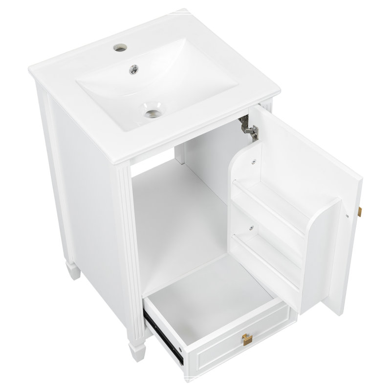 Meuble-lavabo autoportant avec armoire de rangement et support de rangement