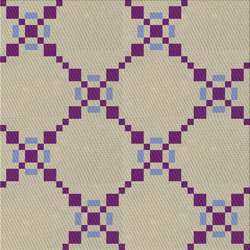 Tapis brun clair/violet tissé à la machine, Carré 8 pi