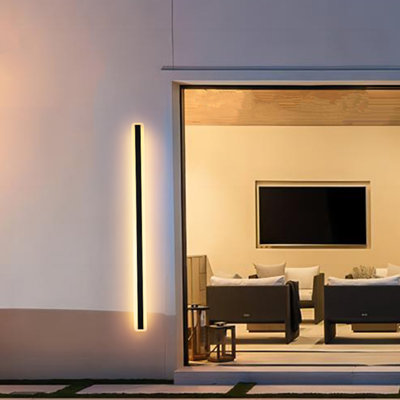 Barde Slender Sideway Outdoor Hardwired Bar Wall Sconce with LED Light Source